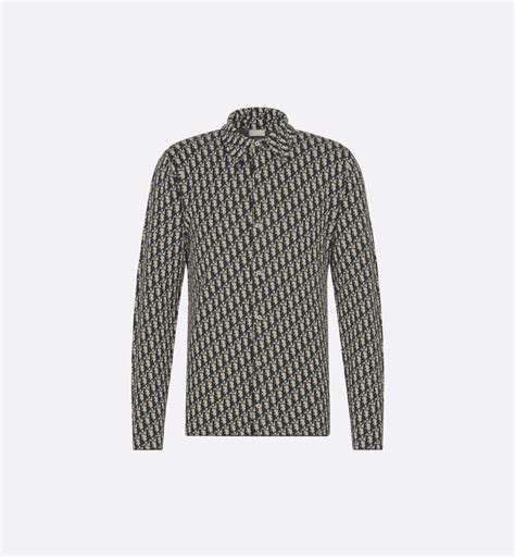 Dior Oblique Overshirt Navy Blue Cotton Jacquard.